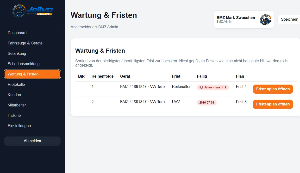 Fristenübersicht